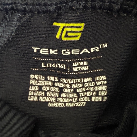 Navy Blue Track Pants with Orange and White Stripes-Boys Large (14-16) - Picture 2 of 7